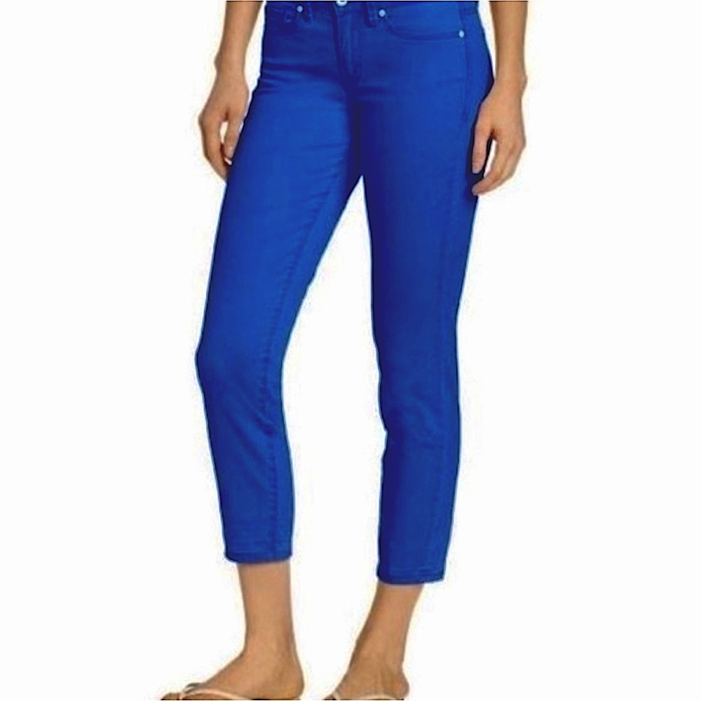 CK Calvin Klein Jeans Cobalt Blue Skinny Crop Pants Sz 8 Trend Date Summer Party